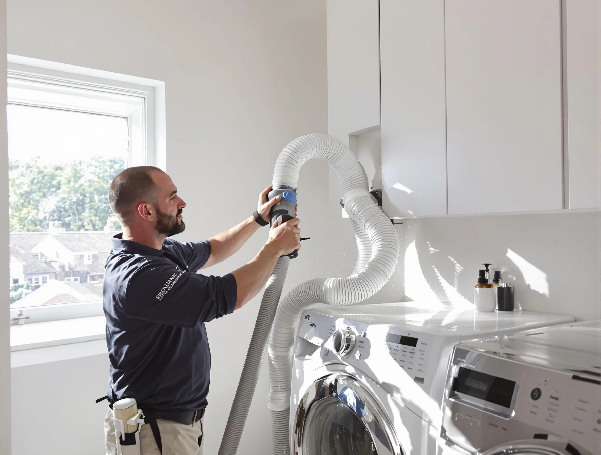 Certified West Haven Dryer Vent Cleaning technician performing dryer vent cleaning in West Haven