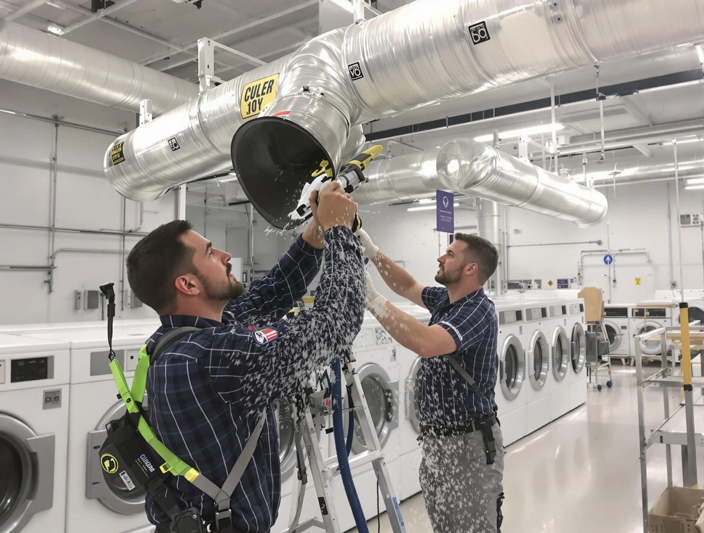 West Haven Dryer Vent Cleaning team performing large-scale commercial dryer vent cleaning in West Haven